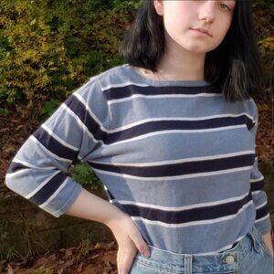 Sag Harbor boat neck striped sweater